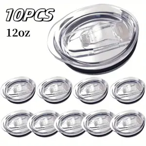10 Pcs 20 oz Skinny Tumbler Replacement Lids Plastic Splash Covers tops for 20 oz coffee cup lids Clear Cup Covers for 2.64 Inch Mouth Tumbler Cooler