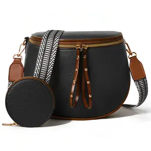 Myan The bag is paired with the  chain Large Fanny Pack Crossbody Sling Bag with Adjustable Strap & Coin Purse for Daily Work Party Office Use Versatile & Practical Suitable for All Body Types Casual Trendy Bag Casual Shoulder Bag Leather Bags
