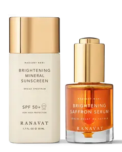 RANAVAT I Am Protected Brightening Saffron Serum 30mL & Mineral Sunscreen SPF 50+ 50mL Set for Radiant Skin Repair & Protection