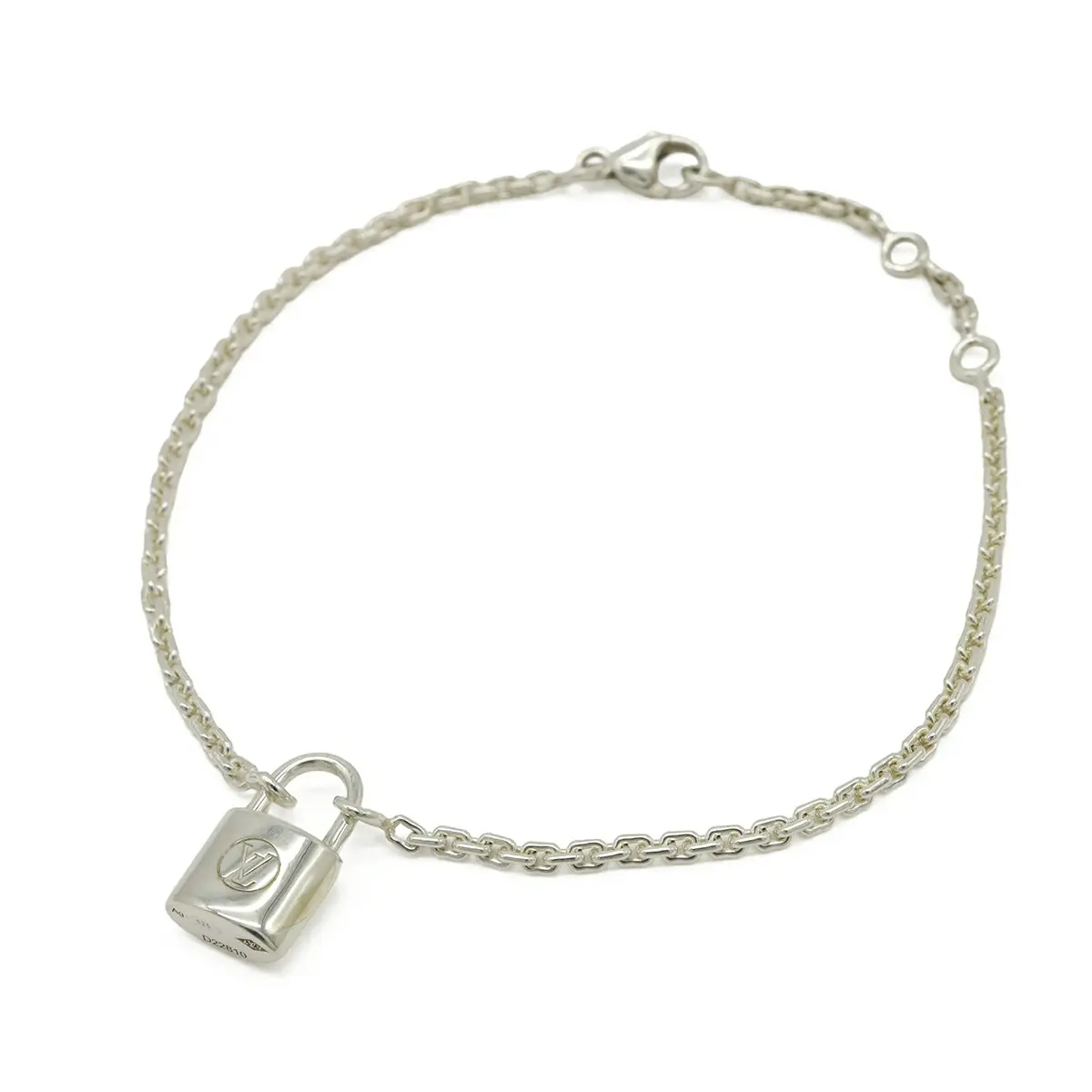 Pre-owned Louis Vuitton Sterling Silver 925 (Ag925) Small Leather Goods Silver Bracelet