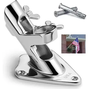Flag Pole Holder, 316 Stainless Steel Heavy Duty Concrete Flag Pole Mount for House Outside,  Wall Brick Flag Pole Bracket, 1 Inch