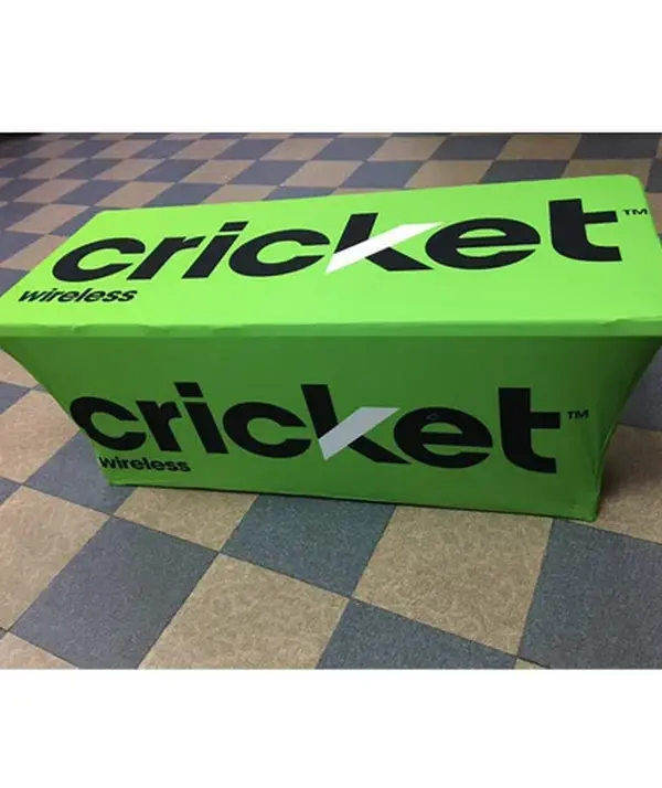6FT Cricket Wireless Advertising Stretch Table Cover – Full Color Printed, Wrinkle-Free Fitted Display