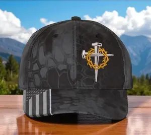 Jesus 3 Nail Crown of Thorns Embroidered Typhoon Adjustable Christian Hat ,Casual Outdoor Cap