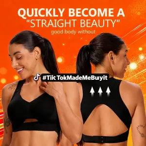 【Postural correction】Wireless Full Coverage Sports Bra for Women - Soft Breathable, Non-Removable Cups | Beige Activewear for Yoga, Gym & Daily Uses Must-Have for Your Wardrobe