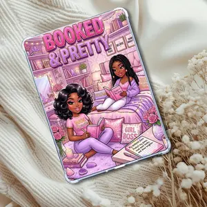 Pink and Purple Booked & Pretty Black Girl: Kindle or eReader Decor for Book Lovers