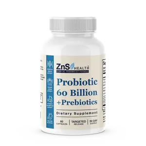 Probiotic 60 Billion with Prebiotic Vegetable Capsules, Organic Probiotics for Gut Health, Digestion, Immune System & Inflammation Support, Probiotic Wellness Complex