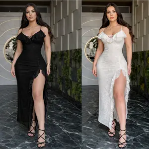 Lace High-Slit Elegance Dress