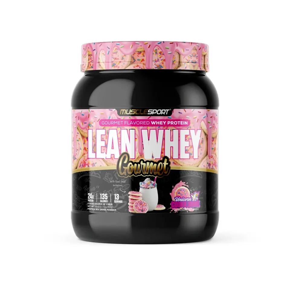 MuscleSport Lean Whey Gourmet Dietary Protein Supplement, 1lb Fitness Dual-Whey Mix Powder, Longer Satiety