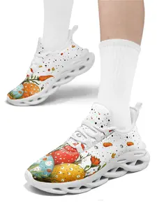 Men's Plus Size Easter Print Sneakers, Breathable Lightweight All-Season Shoes, Comfortable Running Shoes, Walking Shoes