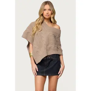 Vickey Cable Knit Poncho