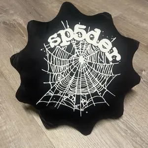 Tsunami Web Pillow - 15-Inch Velvet Spider Web Design for Cozy Home Decor - Perfect for Living Rooms & Bedrooms