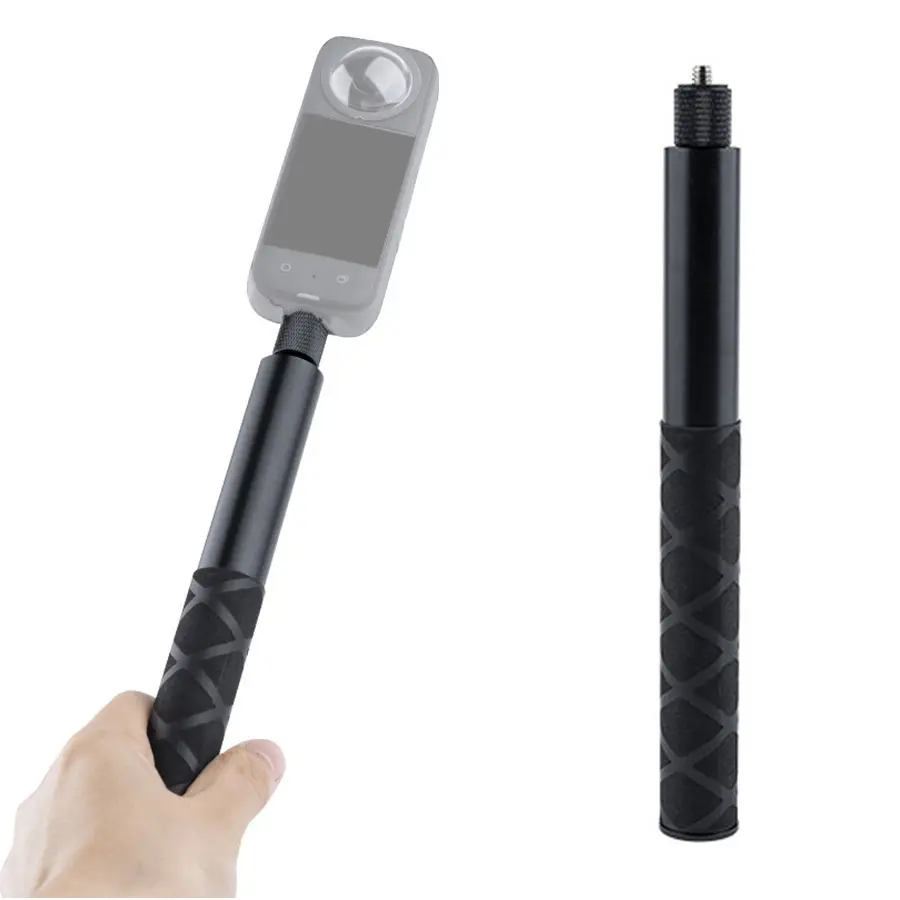 Invisible Selfie Stick with Grip, Magnetic Handle, Compact Design, Aviation Alloy Body - 47.2" (120cm) Extension Pole for Insta360 X5/X4/GO3, DJI OSMO, Auto-Remove 360° Technology