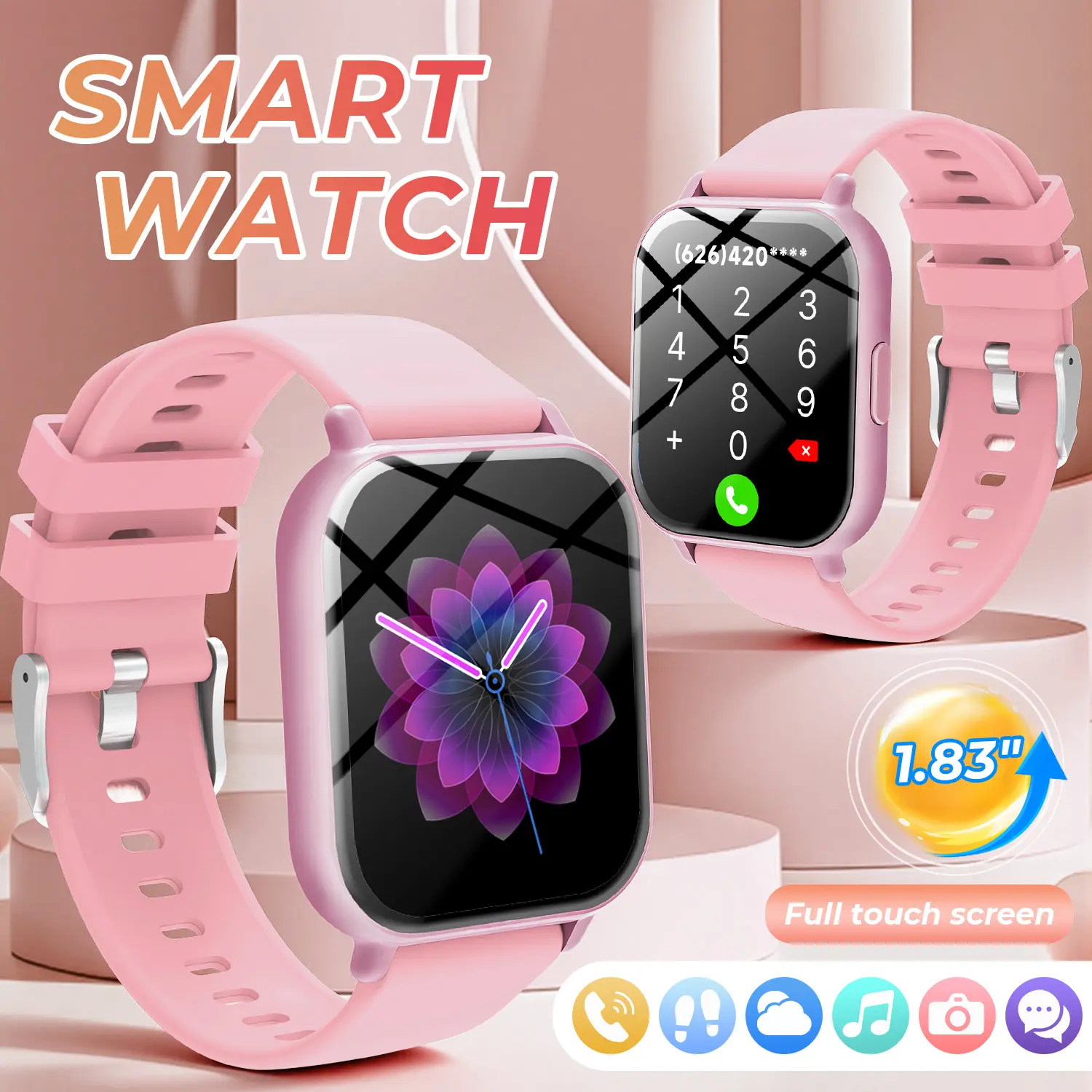 Fitness Tracker Smartwatch with Call Function | 100+ Sports Modes Remote Camera Control Smart Watch for iPhone Android tiktokshopbacktoschool