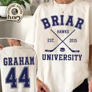 Briar University Graham 44 Comfort Colors Shirt, Off-Campus Crewneck, Hockey Romance Shirt, Briar U Sweatshirt, Campus Hockey