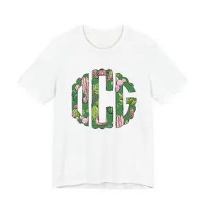 Cactus Monogram Tee | Floral Desert Initials Shirt