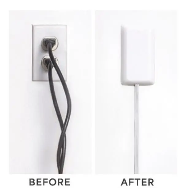Sleek Socket - Outlet & Plug Concealer with Cord Concealer Kit - 3 Foot Cord, 3 Outlet Power Strip - Ideal for Kitchens & Small Spots