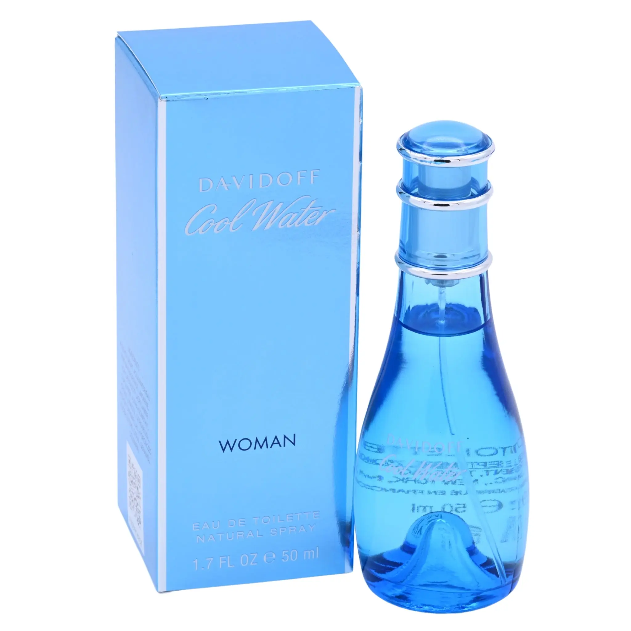 Davidoff Cool Water Women's Aquatic Fragrance EDT - Jasmine Blend, Floral, Blackcurrant, Citrus Notes, Ocean Freshness, 1.7 oz (1 to 1.9 fl oz Range), New in Box, Women's Gift Idea