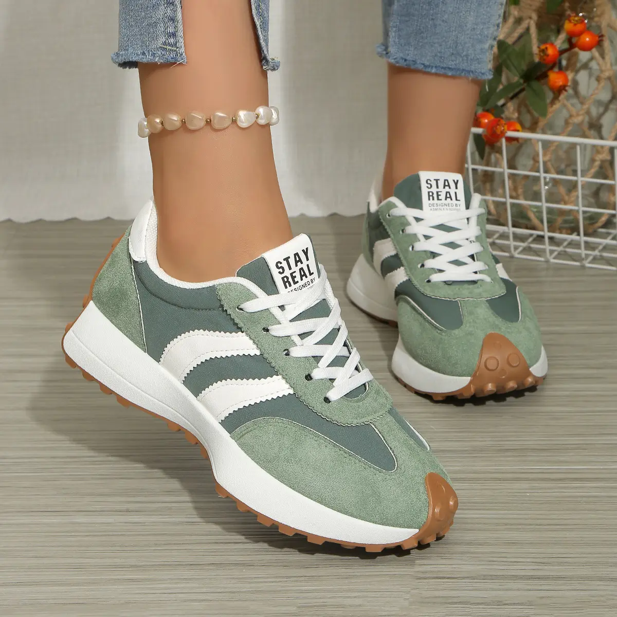 Cute Fashion Women Platform Sneakers Retro Color Block Forrest Gump Style Running Shoes Soft Cushion Breathable Non Slip Footwear for Walking Commute Street Shopping
