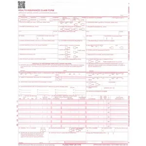 1500 Claim Forms - 500 Sheets (02/12 Version) for Laser or Inkjet Printers