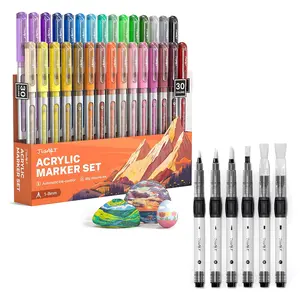 [JusArt] Water Brush Pens & Acrylic Paint Markers Set, Art Supplies Set, Drawing & Painting Supplies, Paintbrushes