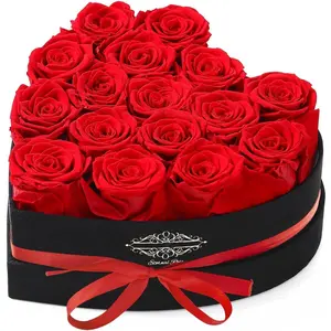 Mothers Day Roses Gifts for Mom,Forever Preserved  Roses in a Heart Shape Box, for Wife Women Mom Grandma from Daughter,  for Delivery/16Pcs Red