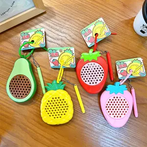 Magnatab Mini Fruit Magnetic Drawing Board Keychain Stress Relief Cute Backpack Charm Toy with Lightning Bolt Cactus Avocado Shapes - Erase
