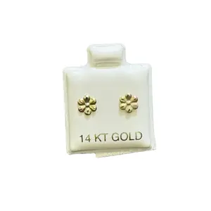 14k Gold Earrings with Delicate Flower Design 14 KT Gold Studs for Everyday Wear