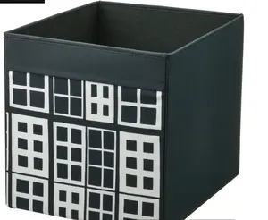 DRÖNA IKEA Fabric Storage Box Bundle, 8-Pack Black Pattern Design