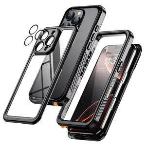 [3-in-1] Temdan Phone Case|Built in Screen Protector|Camera Lens Protector for iPhone 17/16/15/14 Pro Max/Pro/Plus/Air Case Waterproof, Shockproof, Magnetic Charging,Swimming, Snorkeling, Hiking, Riding, Boating, SummerBeach