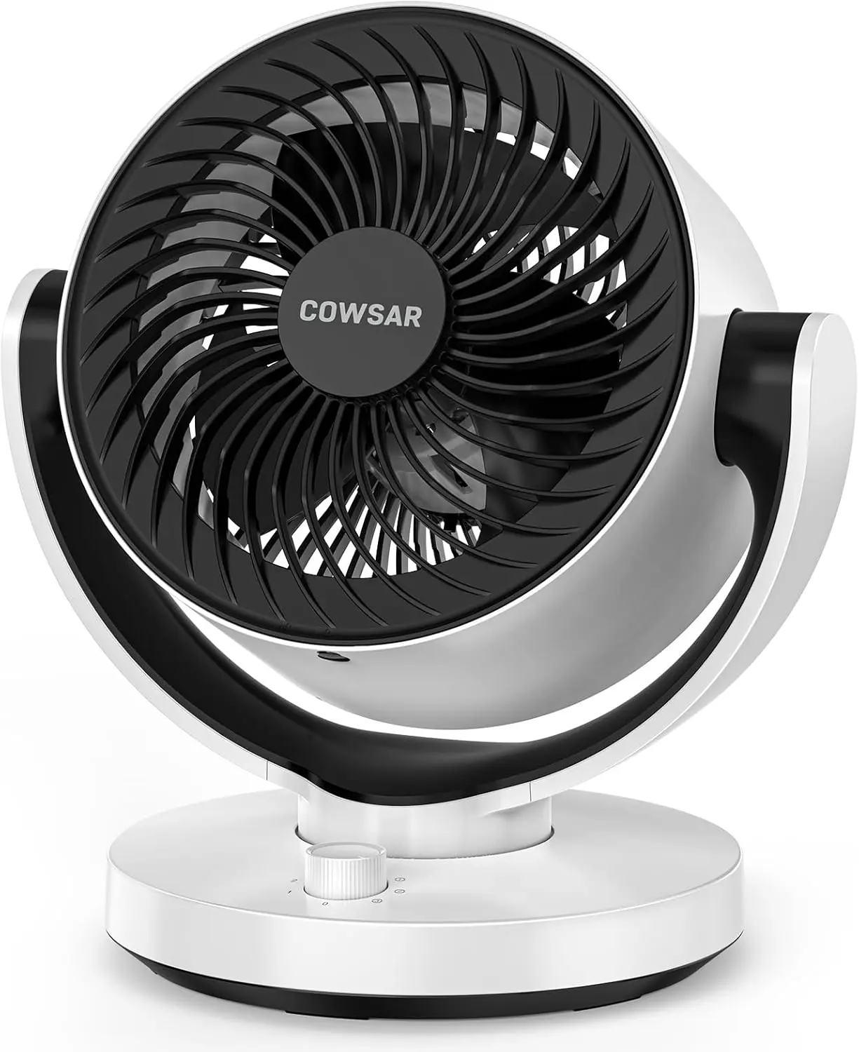 COWSAR Fan for Bedroom, 11 Inch Quiet Table Fan, Desk Air Circulator Fan for Whole Room, 90° Vertical Manual and 80° Oscillating Auto, 3 Speeds for Home, Office, Kitchen