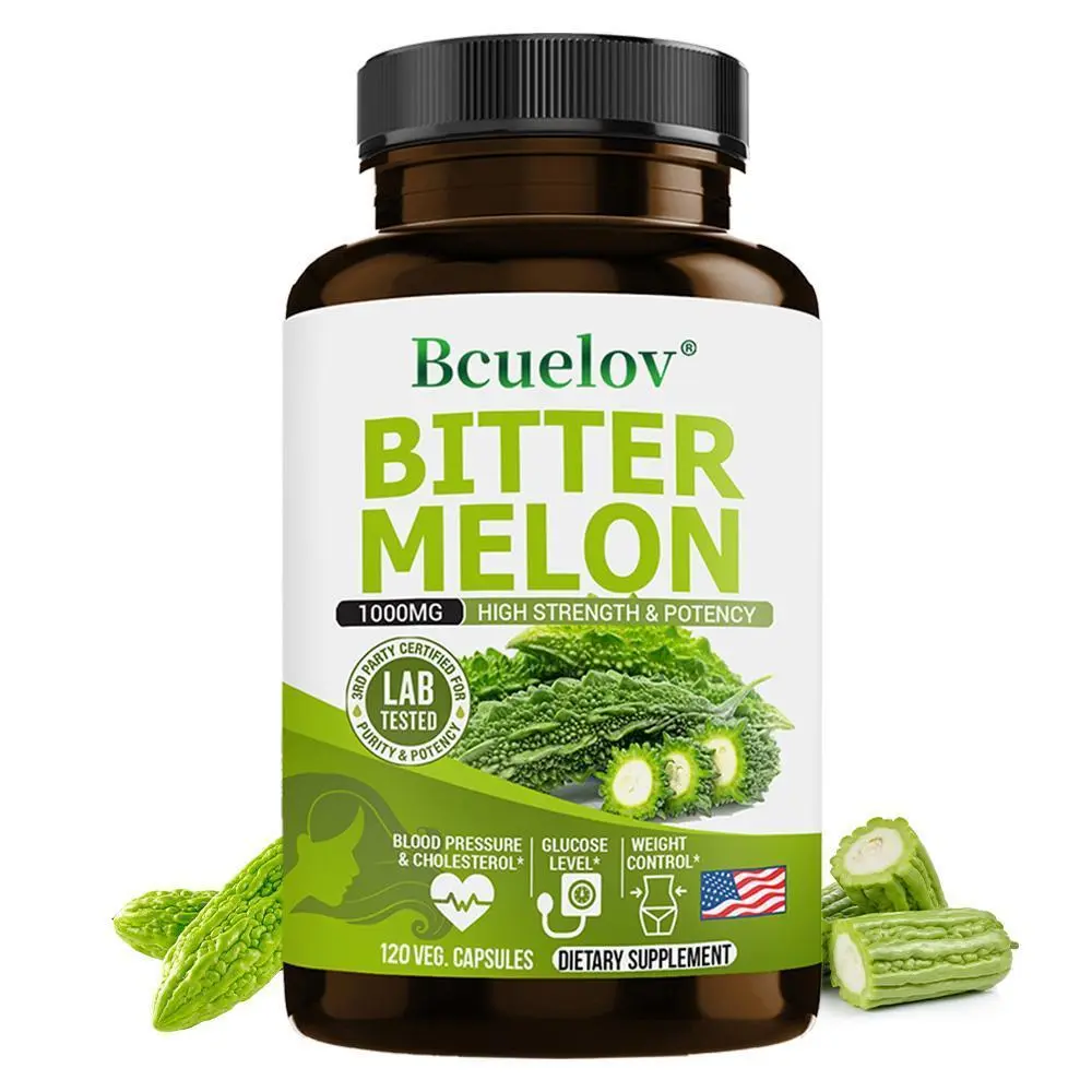 Bcuelov Bitter Melon Herbal Healthcare Supplement - Supports Blood Sugar Balance, 120 Capsules, Vegetarian Daily Dietary Supplement