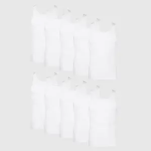 Hanes Men's Tank Top Undershirt 10pk - White L