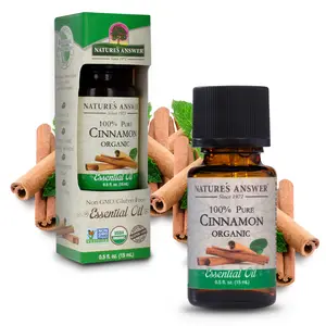 Nature’s Answer USDA Organic Cinnamon Essential Oil, 100% Pure, 0.5 fl oz. (15ml) | Natural Aromatherapy Oil for Diffuser/Humidifier, Steam Distilled | Made in USA