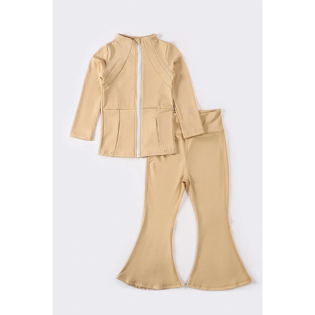 Khaki Active Girl Bootcut Pants Set for Your Needs