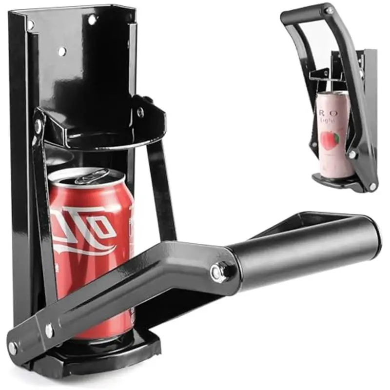 Can Crushers for Recycling - 16 oz Heavy Duty Aluminum Can Crusher Wall Mounted - Soda and Beer Can Smasher for Recycling with Bottle Opener - For 12 and 16 oz Cans - Easy to Install