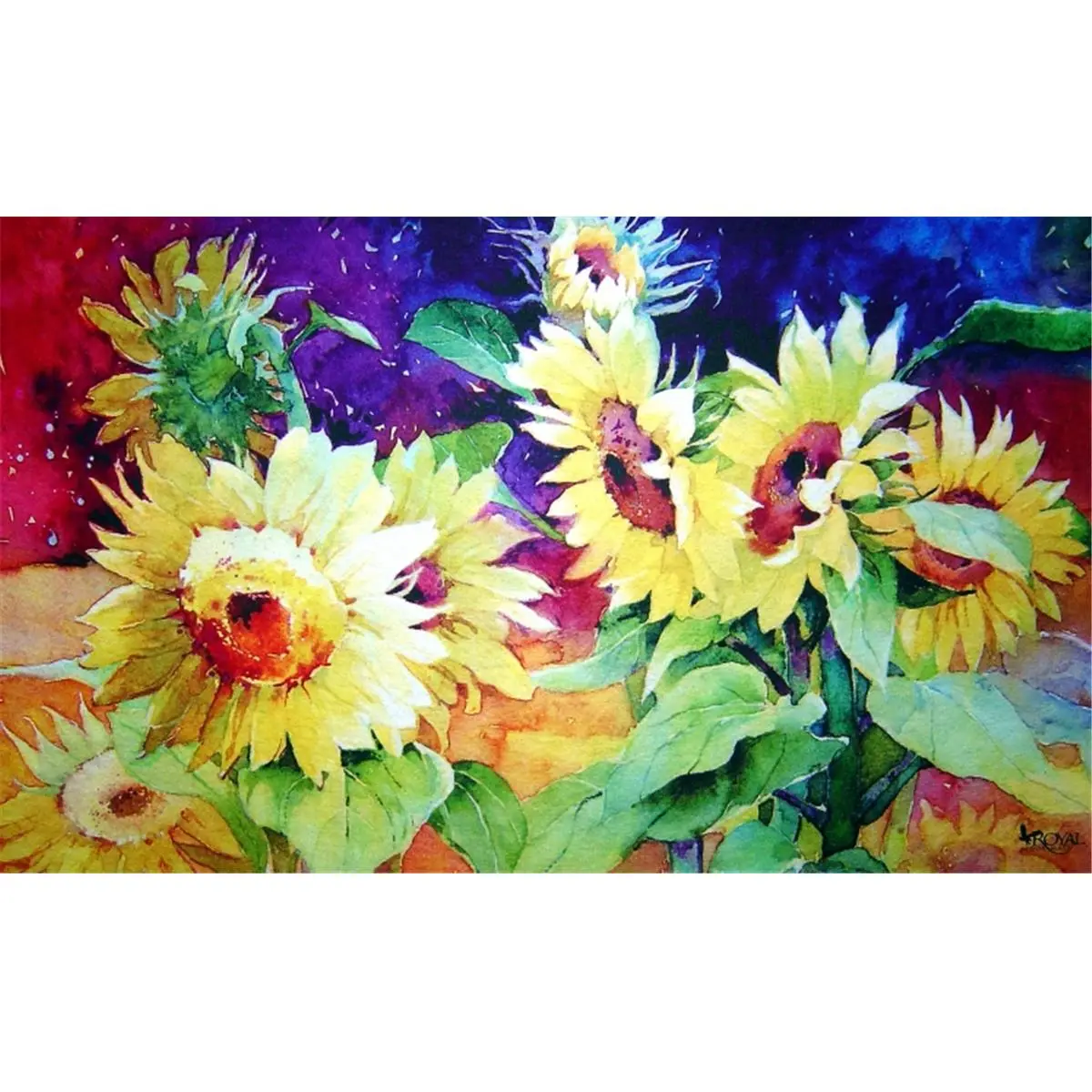Summer Sunflower 18 x 30 in. Doormat Rug - Gold & Yellow, Green, Yellow