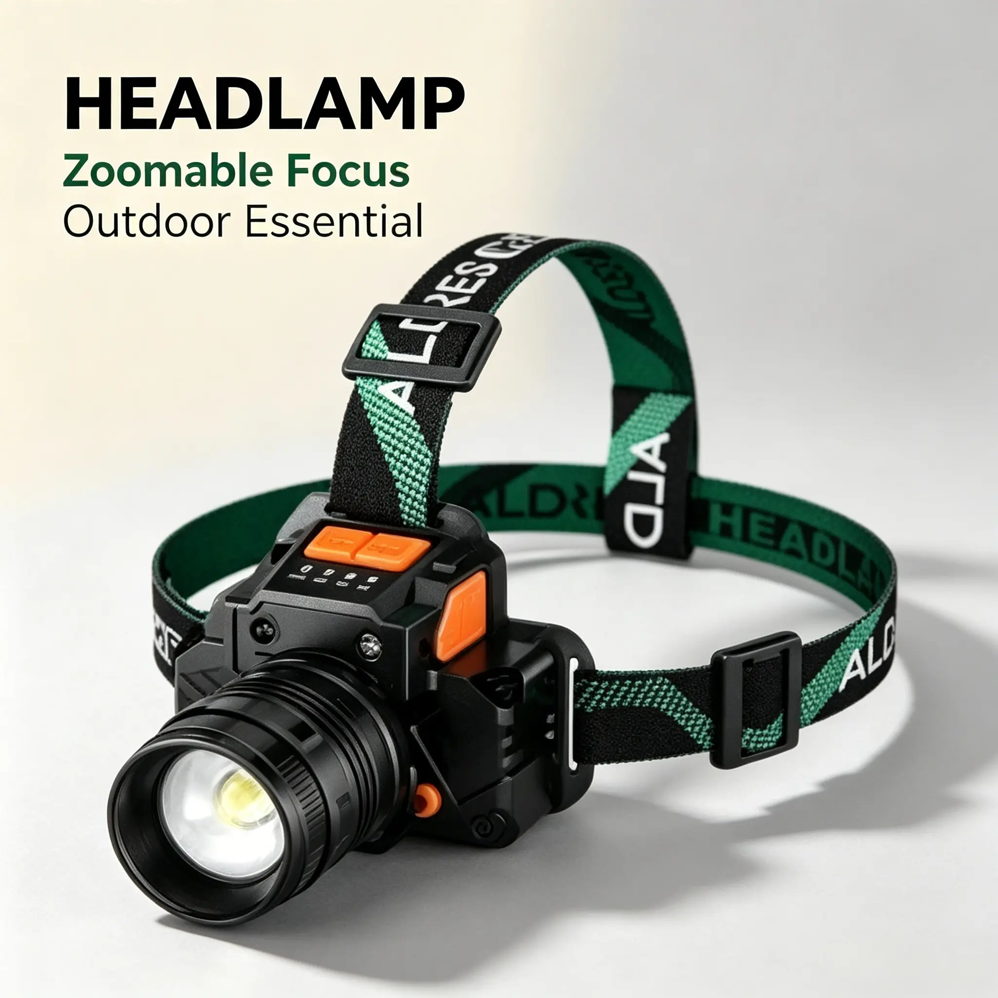 High-Lumen LED Headlamp, Durable Zoomable Light, Rechargeable & Waterproof for Roadside Maintenance and Household Emergency Lighting, Headlamps, Construction Worker, Plastic, Adults, Night Fishing