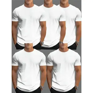 5 Pack Cotton T-Shirts for Men Basic Crewneck Tee Soft Breathable Everyday Essential Casual Streetwear Minimal Style Gym Workout Layering Shirt Gift for Him #menshirt #basictshirt #cottontee #3packshirts #mensfashion #streetwear #everydaystyle