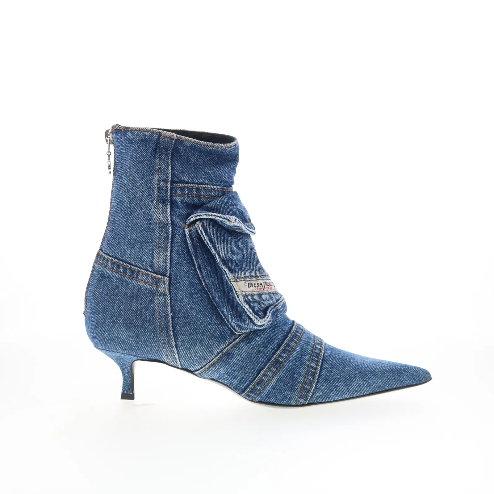 Diesel D-Venus Pocket LB Womens Blue Canvas Slip On Ankle & Booties Boots
