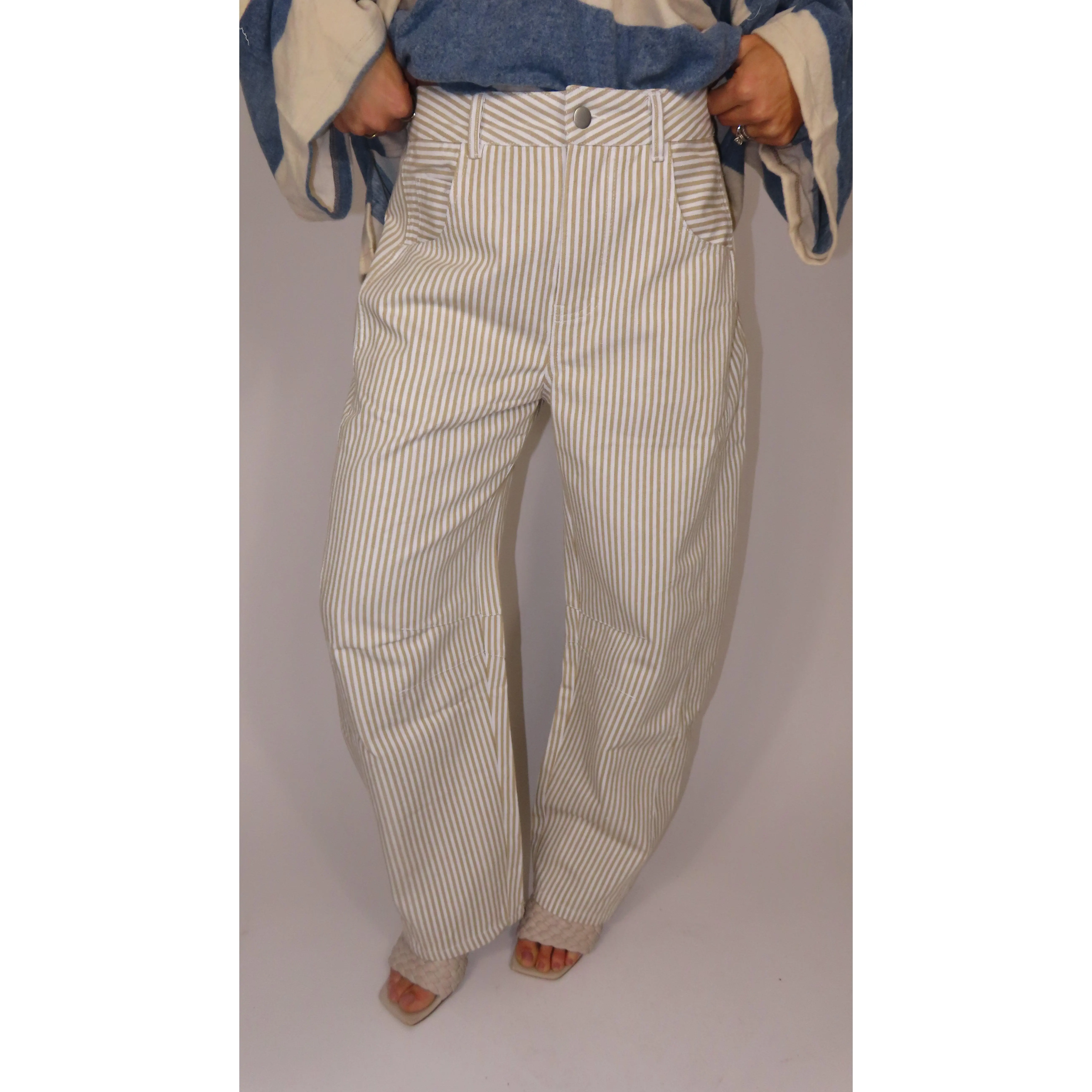 Harper Pinstripe Barrel Pants