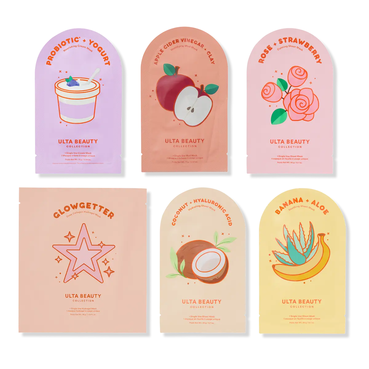 Ulta Beauty Collection 6-Piece Sheet & Treatment Mask Variety Multi-Pack Bundle