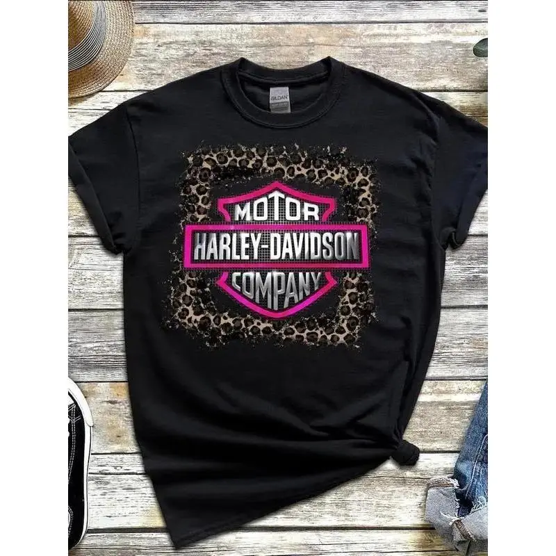 Men's 'Hair Don't Care' Motorcycle Graphic Tshirt - 100% Cotton Soft Crewneck, Breathable Casual Top with Aesthetic Denim Vibe, Pairable with Leather Baseball Cap, Office