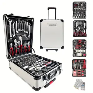 Bourvill 899PCS Large Capacity Metal Hand Toolbox, The Ultimate Home Repair Master Set - Comprehensive Toolbox, With 4 Drawers, General Household Toolkit, Simple And Durable, Auto Repair Repair Tools, No Assembly Required