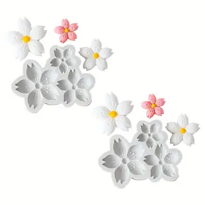 2 pieces of cherry blossom shaped silicone molds, used for resin, candle, clay, gypsum, soap, jewelry casting, decoration, exclusively for resin art and handicraft enthusiasts