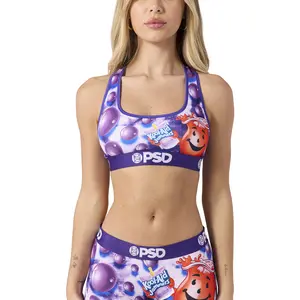 PSD Womens Kool-Aid Grape Racerback Sports Bra - Comfortable, Breathable, Ultra-light Fabric