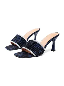 2026 Summer New Women's High Heel Sandals, Classic Square Toe Casual Fashion Flip Flops, Leopard Pattern, Rubber Sole, All Seasons