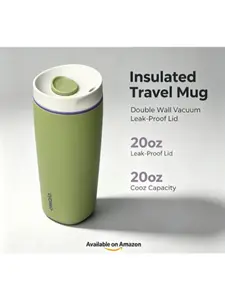 Owala SmoothSip Slider 20oz Insulated Travel Mug Leak-Proof Stainless Steel Tumbler for Hot Cold Coffee Water Portable Drinkware Flasks tiktokshopspringglowup