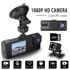 Wifi Dash Cam Front and Inside, HD 1080P Recording Car DVR Cam with Wide Angle, Night Vision, Small Dash Camera for Cars, 24h Parking Monitor, Loop Recording, G-Sensor Vehicle Led Lights