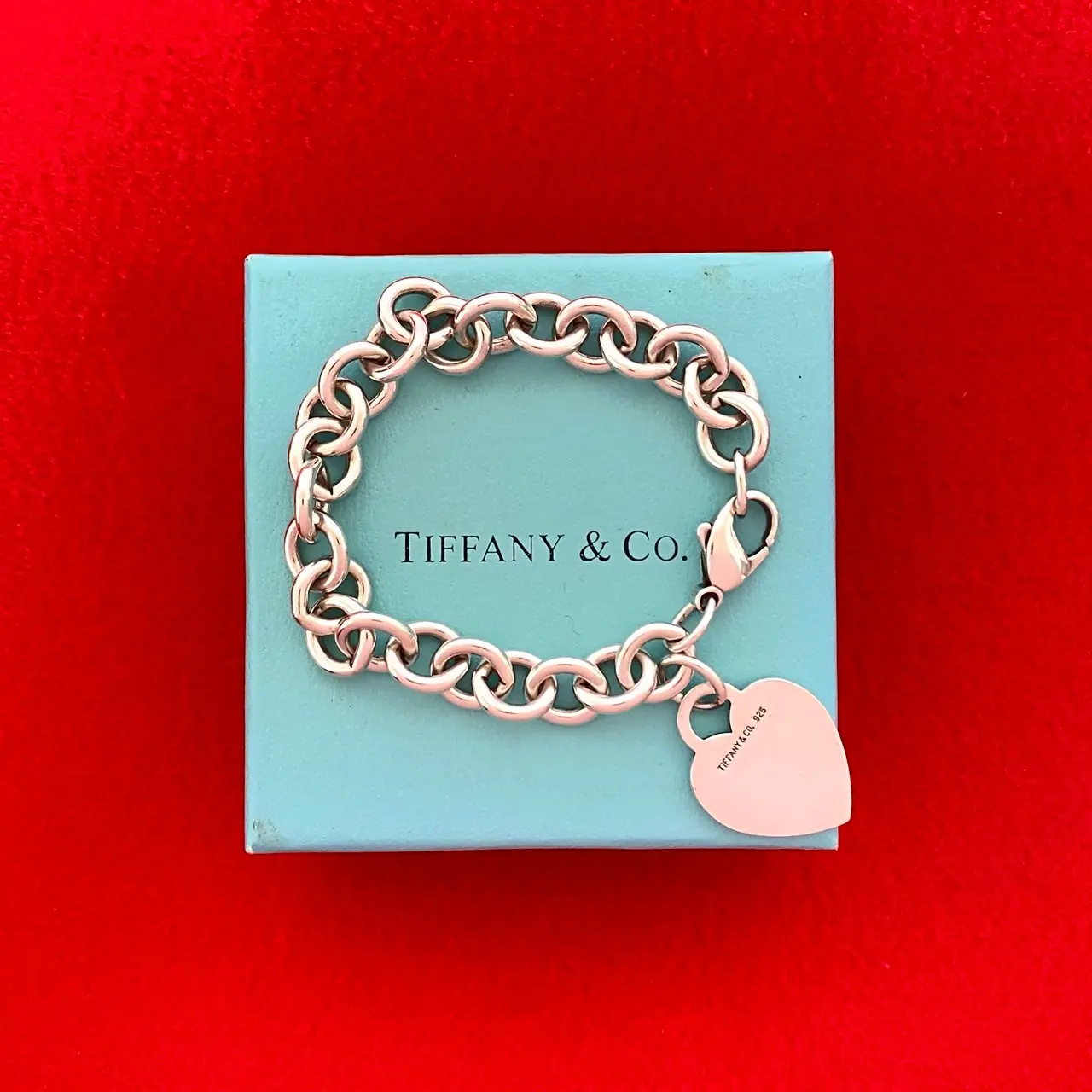 Pre-owned Tiffany & Co. Sterling Silver 925 (Ag925) Small Leather Goods Return To Tiffany Silver Bracelet