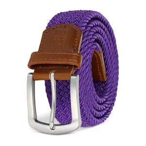 East/18 Men's Perfect Fit Woven Stretch Golf Belt, Purple